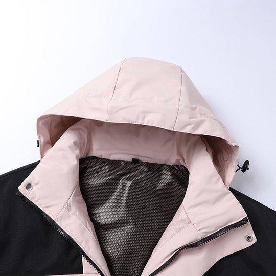 Herren Softshell-Isolationsjacke mit Kapuze, kontrastbesatz und verstellbaren Klettmanschetten EB