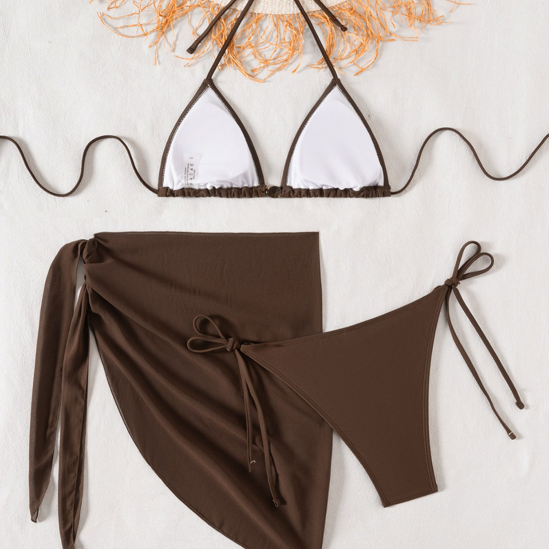 Damen Bikini-Set mit verstellbaren Trägern und elegantem knotendem Unterteil EB