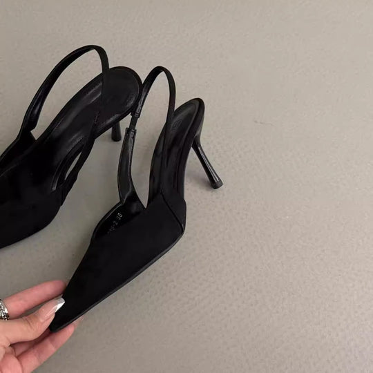 Damen Slingback-Pumps aus Wildleder mit eleganter Spitzform EB