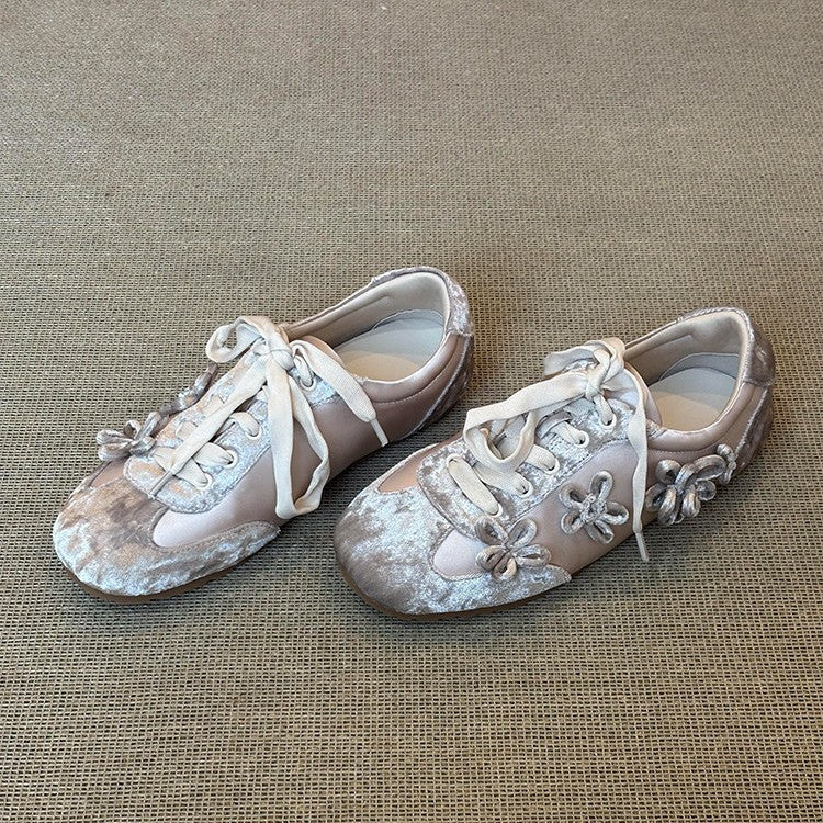 Damen trendige Sneaker mit floralem Dekor und komfortabler Sohlenstruktur EB