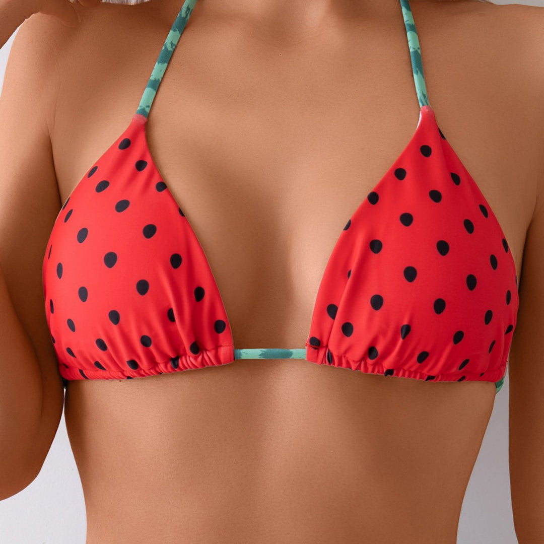 Damen Triangel-Bikini-Set mit auffälligem Fruchtdesign EB
