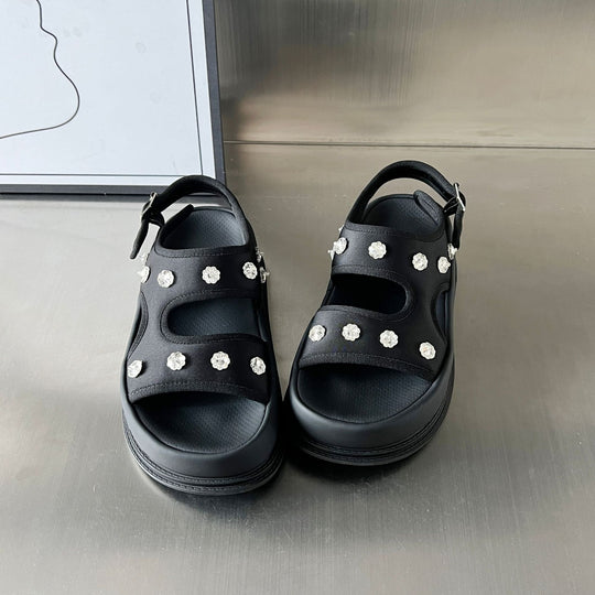 Damen modische Sandalen mit luxuriösen Verzierungen EB
