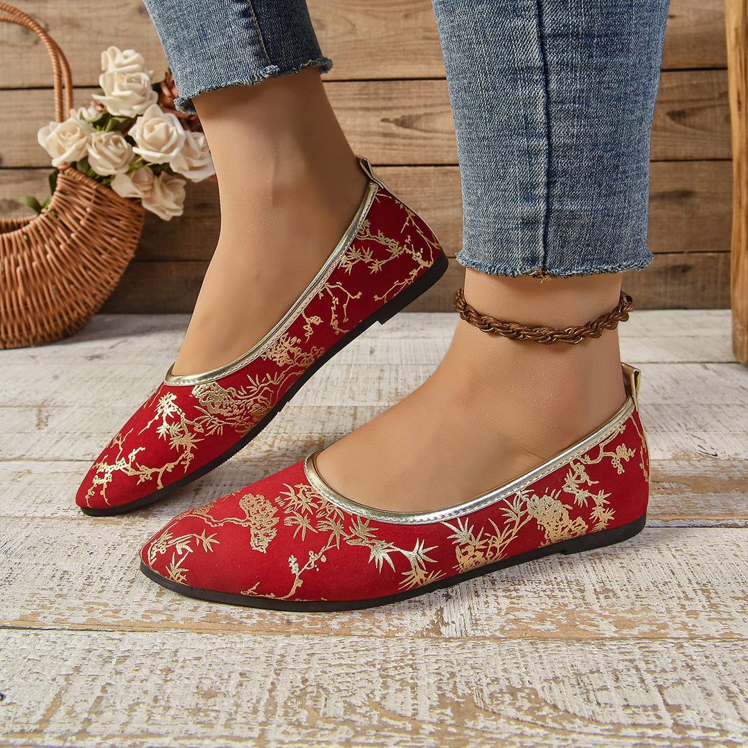 Damen elegante Ballerinas mit buntem Design EB