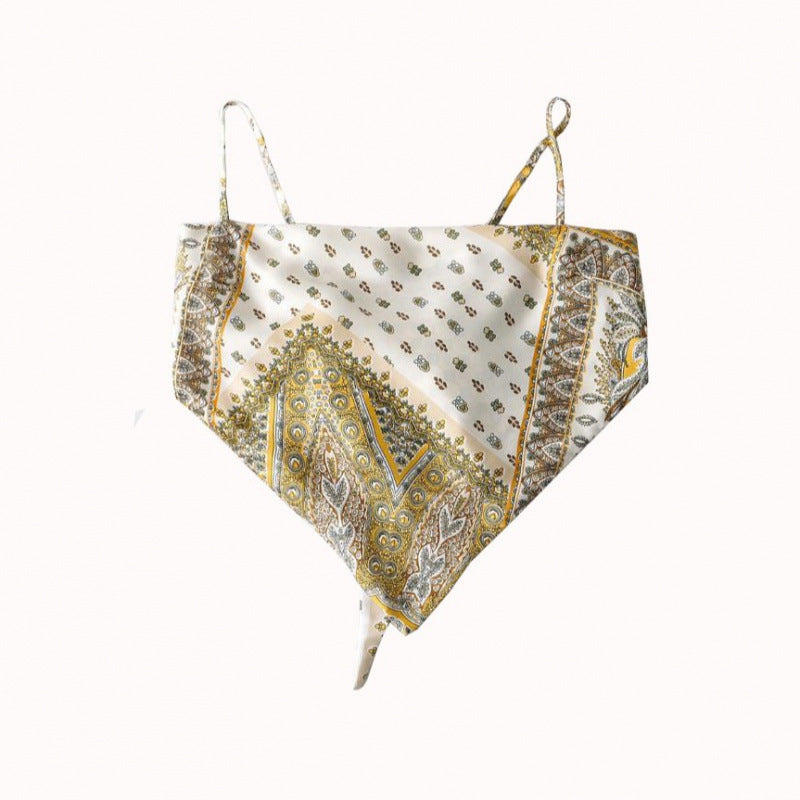 Femme Artistic Bandana Stil Crop Top EB