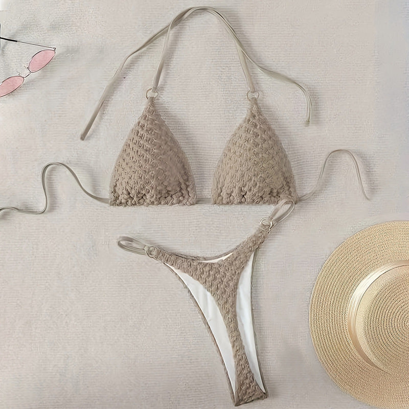Damen Triangel-Bikini mit geflochtener Struktur EB
