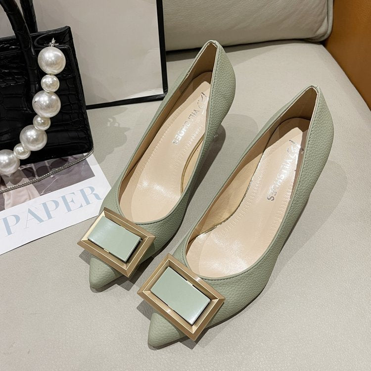 Damen Elegante Ballerinas mit innovativer Schnallenverzierung EB