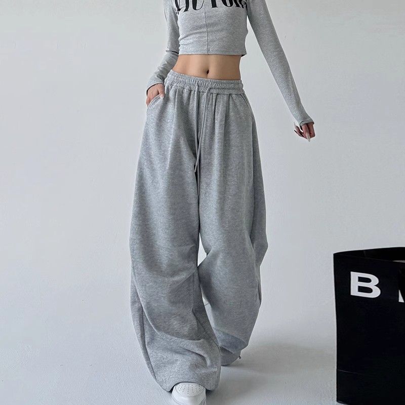 Damen nan weite Jogginghose mit extra weitem Bein und Kordelzugbund aus French Terry EB