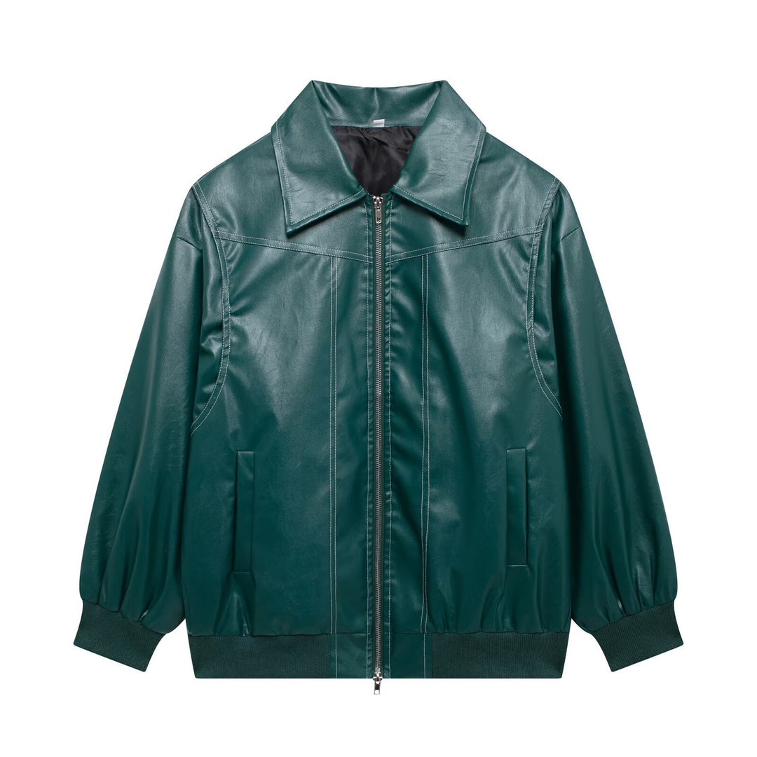 Damen Kunstlederjacke mit lässigem Schnitt und elastischem Saum EB