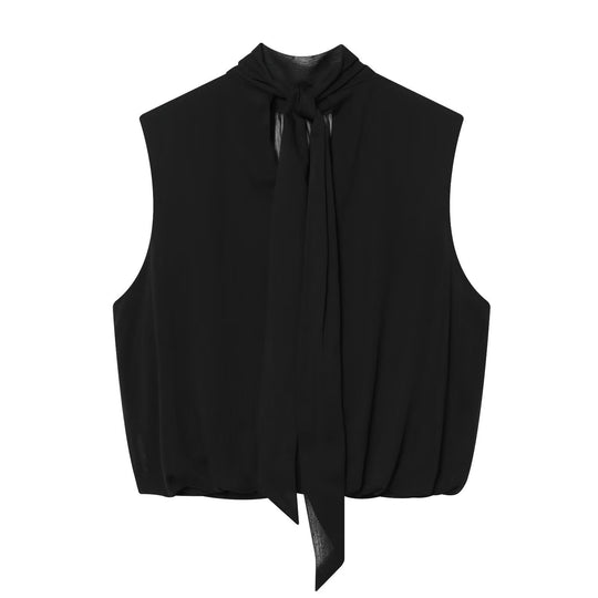 Damen ärmelloses Drapé-Oberteil mit elegantem Halsschlitz und fließendem Schnitt EB