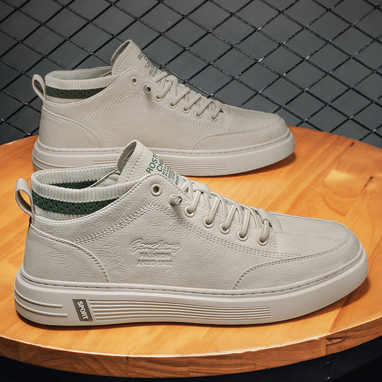 Damen Hohe Sneakers aus langlebigem Kunstleder mit elastischem Kragen EB