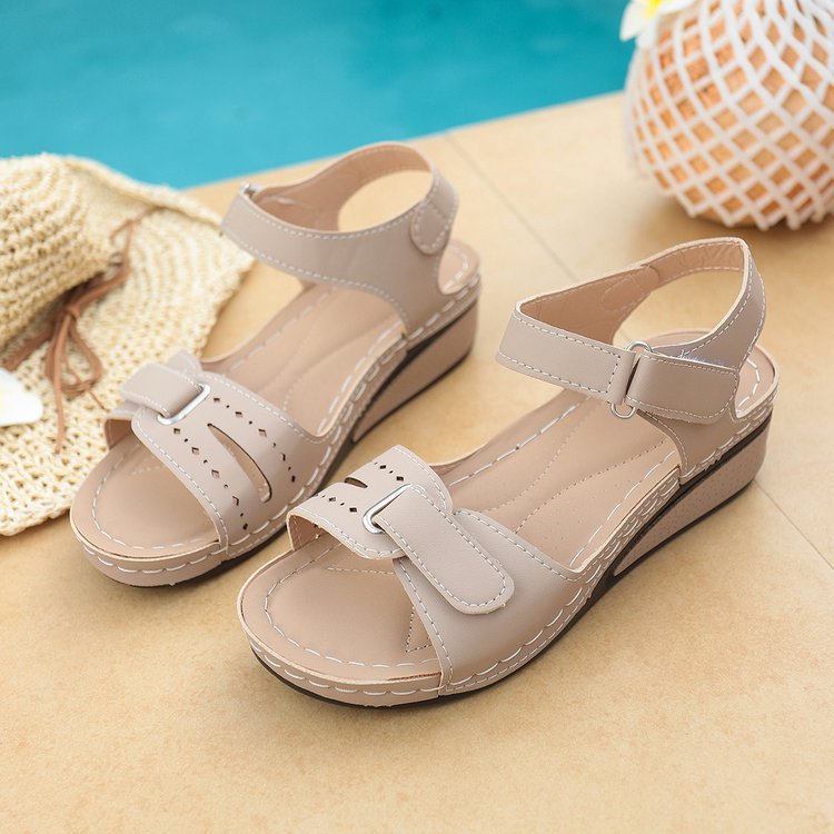 Damen Bequeme und stilvolle Plateau-Sandalen mit verstellbarem Riemen EB
