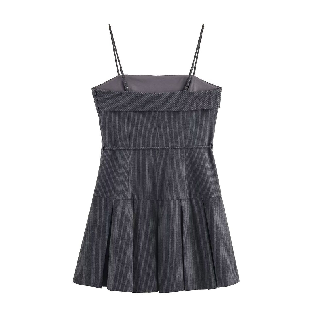 Damen Minikleid mit Rüschen und verstellbaren Trägern EB