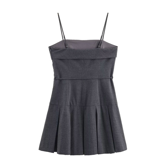 Damen Minikleid mit Rüschen und verstellbaren Trägern EB