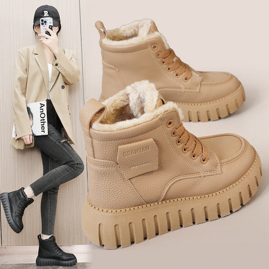 Damen stilvolle Winterstiefel mit elegantem Kunstfell und rutschfester Sohle EB