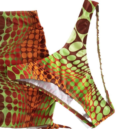 Damen Triangel-Bikini mit Mini-Rock und Wickel-Design EB