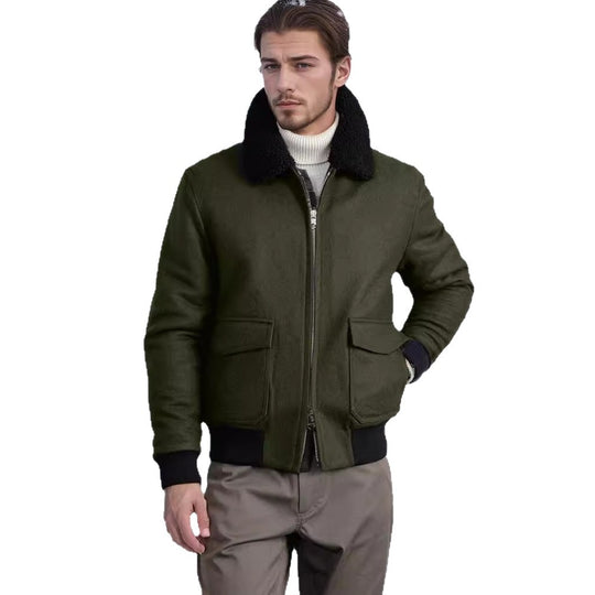 Herren trendige und warme Bikerjacke EB