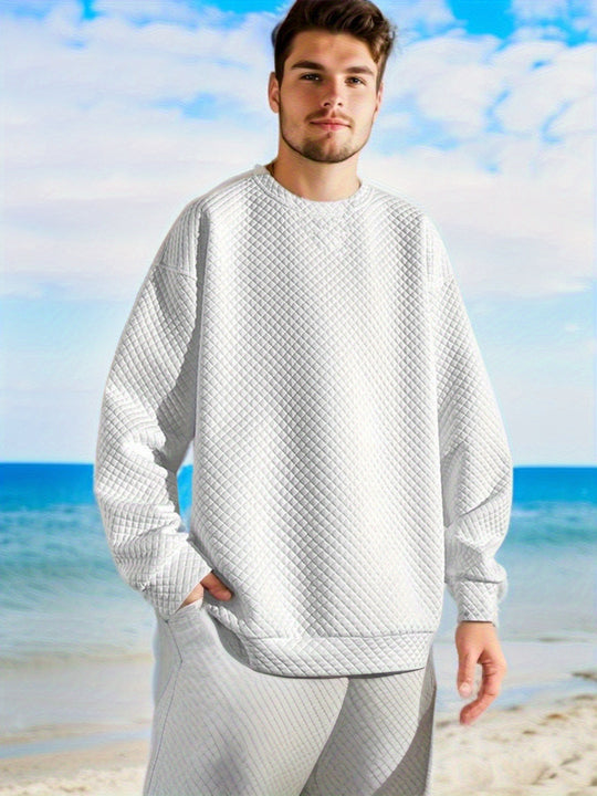 Herren Oversized Sweatshirt mit strukturiertem Design und praktischen Seitentaschen EB