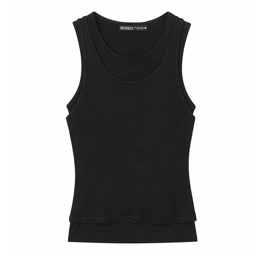 Damen ärmelloses Tanktop aus hochwertigem Stretch-Material mit figurbetontem Schnitt EB