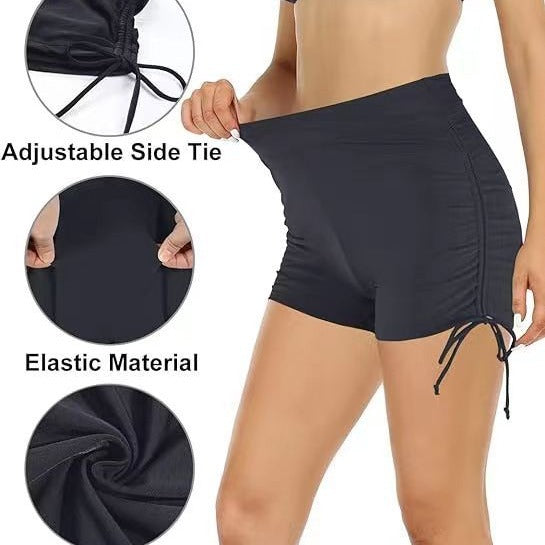 Damen Figurschmeichelnde Badeshorts mit Raffung und Seitenschnürung EB
