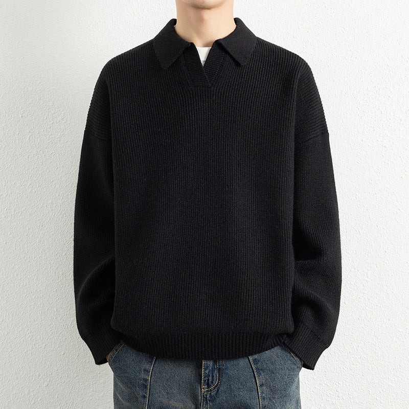 Herren lässiger Strickpullover mit modernem V-Ausschnitt und sportlichem Design EB