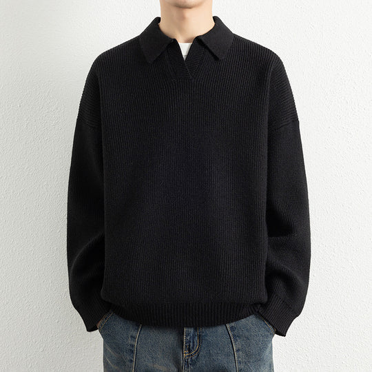 Herren lässiger Strickpullover mit modernem V-Ausschnitt und sportlichem Design EB