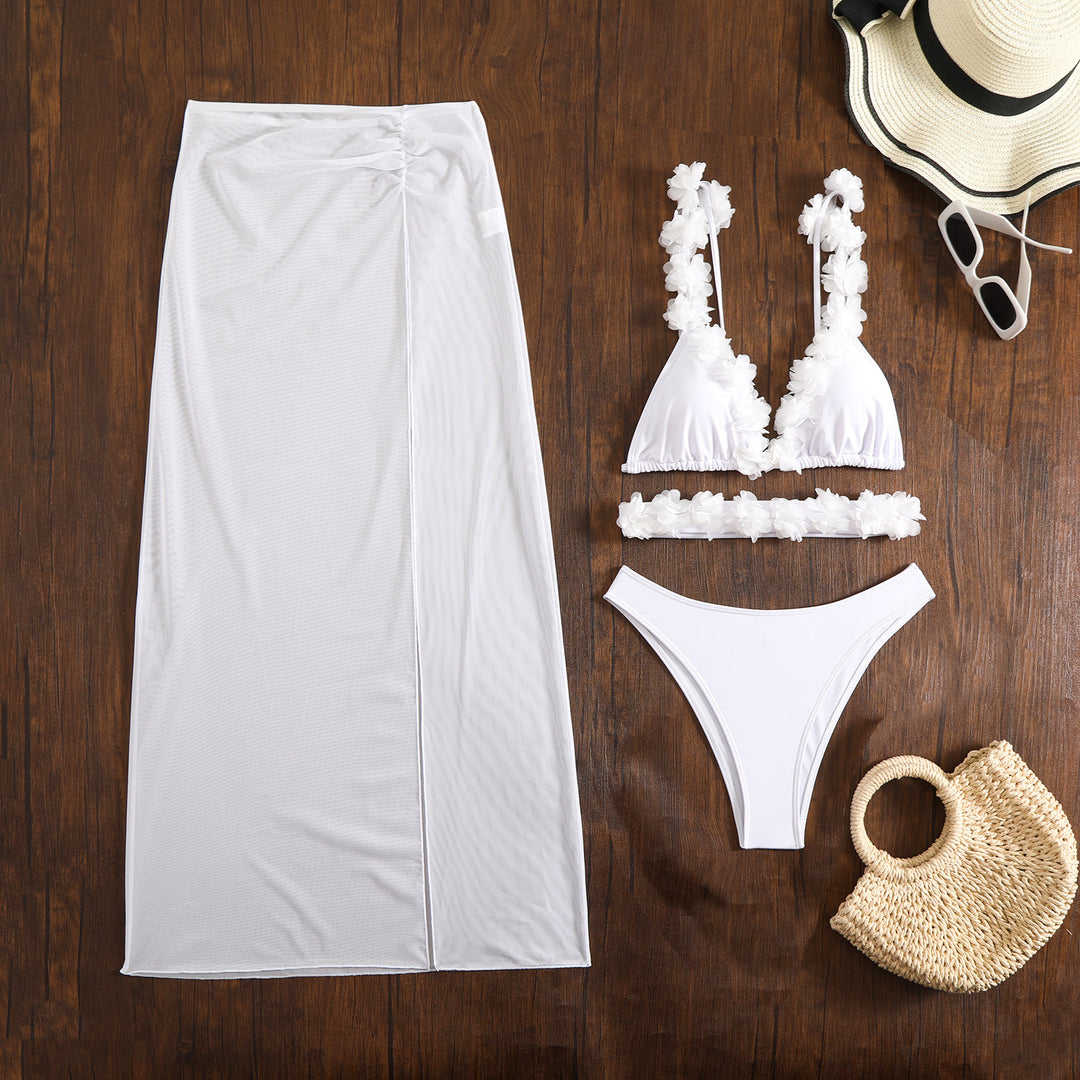 Damen Bikini-Set mit raffinierten Blumenapplikationen EB