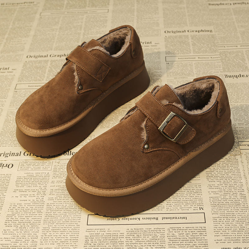 Damen komfortable Slipper mit praktischer Schnalle und weichem Innenfutter EB