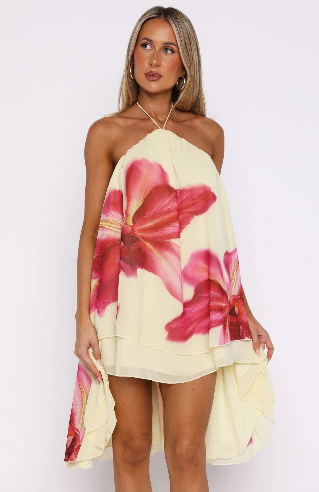 Damen maritimes Strandkleid mit fließendem Schnitt EB