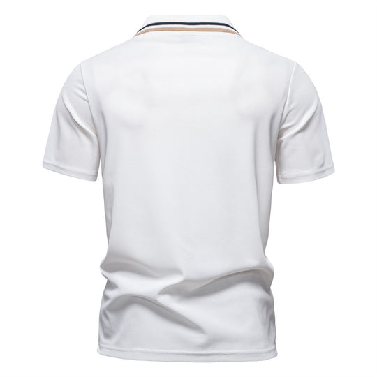 Herren Poloshirt mit modernem Streifenakzent und samtweichem Gewebe EB