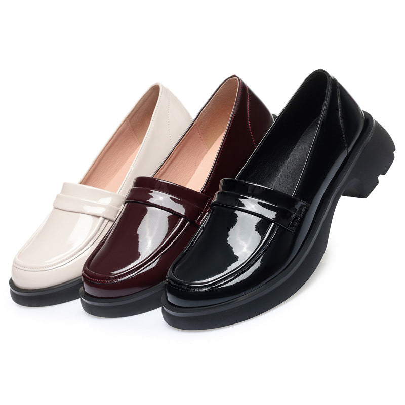 Damen Modische Slipper mit glänzender Oberfläche und blockiertem Absatz EB