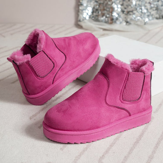 Damen  gefütterte Chelsea-Ankle-Boots mit Teddyfutter, elastischer Seitenblende und rutschfester Leichtsohle EB