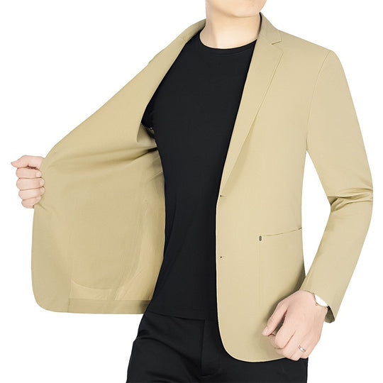 Herren Slim-Fit Jersey-Blazer ohne Innenfutter mit Stretchkomfort für Reise und Business EB