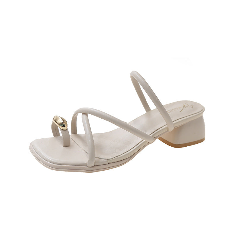 Damen elegante Sandaletten mit verzierten Riemchen und komfortablem Blockabsatz EB
