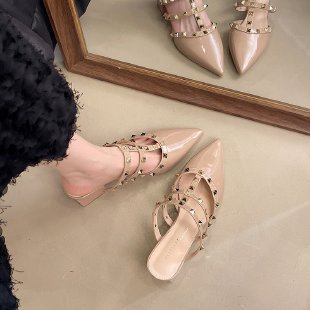 Damen Elegante Sling-Pumps mit modischen Nieten-Details EB