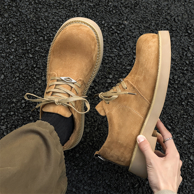 Damen Modische Schnürschuhe aus weichem Wildleder mit stabiler Sohle EB