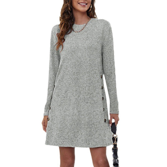 Damen Strickkleid mit Knopfdetails EB