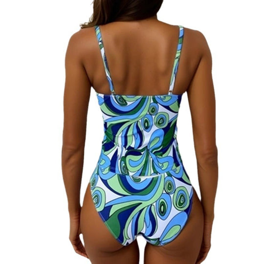 Damen Einteiliger Badeanzug mit floralem Muster und Rüschendetails EB