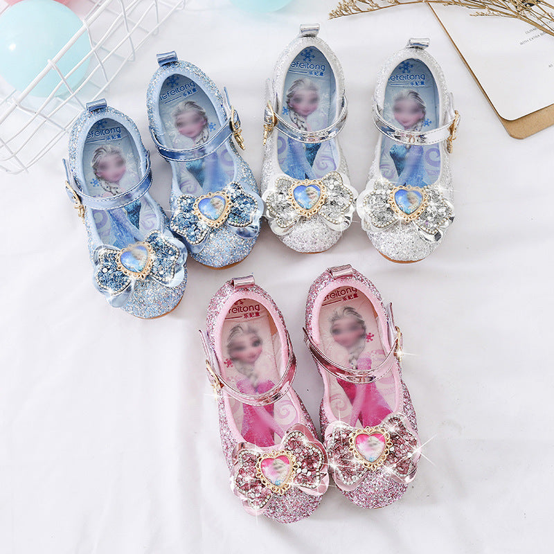 Mädchen Glitzernde Ballerina-Schuhe mit Herzdetaillierung EB