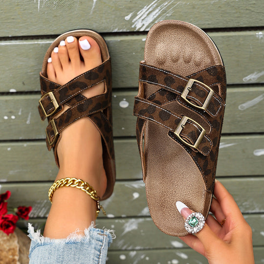 Damen Komfortable Riemensandalen mit atmungsaktivem Obermaterial und praktischen Schnallen EB