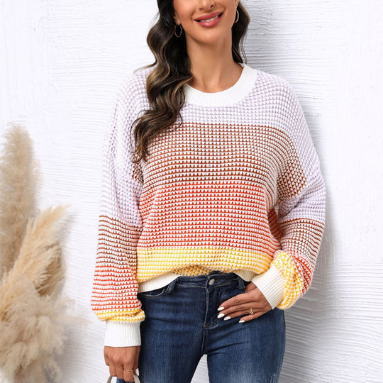 EB | Modischer Strickpullover Im Farbblockdesign