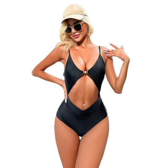 Damen Eleganter Monokini mit Cut-Outs und Ring-Detail EB