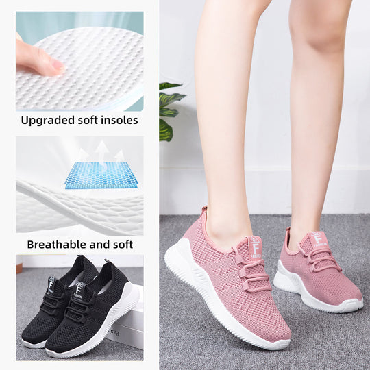 Damen Atmungsaktive Sneakers mit elastischem Schnürsystem und flexibler Laufsohle EB