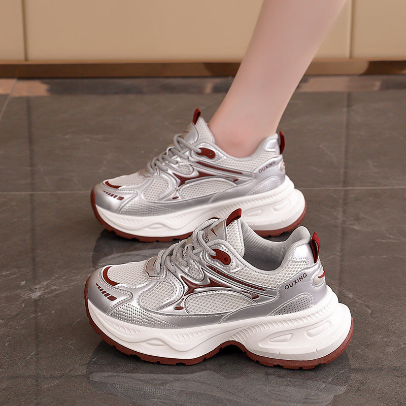 Damen Sportliche Sneakers mit atmungsaktiver Mesh-Oberfläche und stabiler Sohle EB
