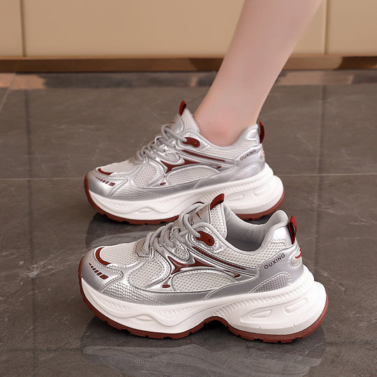 Damen Sportliche Sneakers mit atmungsaktiver Mesh-Oberfläche und stabiler Sohle EB