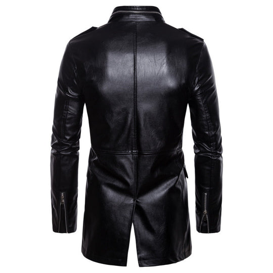 Herren Lederjacke mit Zipper-Taschen