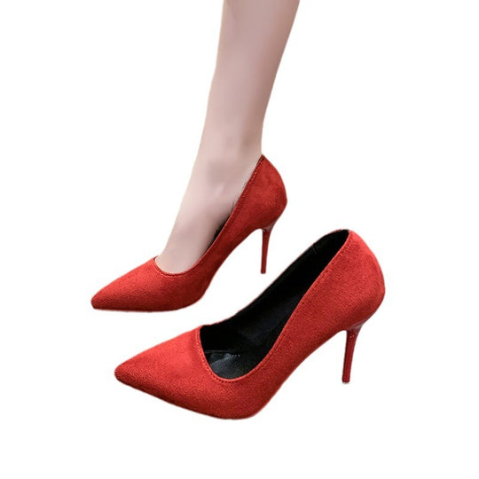 Damen Elegante spitze Pumps mit transparentem Absatz und weichem Obermaterial EB