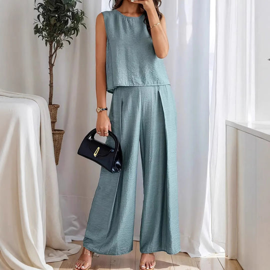 Damen weiches Oberteil und elegante weite Hose EB