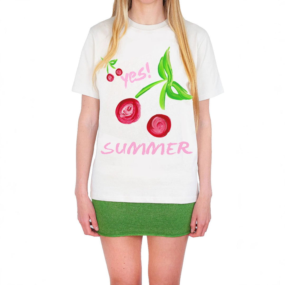 Damen T-Shirt mit farbenfrohem Motiv und kreativem Design EB