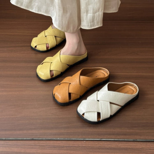 Damen bequeme und stylische Clogs mit modernen Kreuzriemen EB