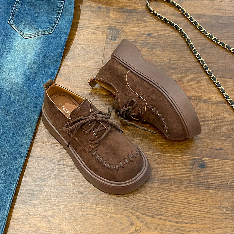 Damen Komfortable Plateau-Schnürschuhe mit gestickten Akzenten EB